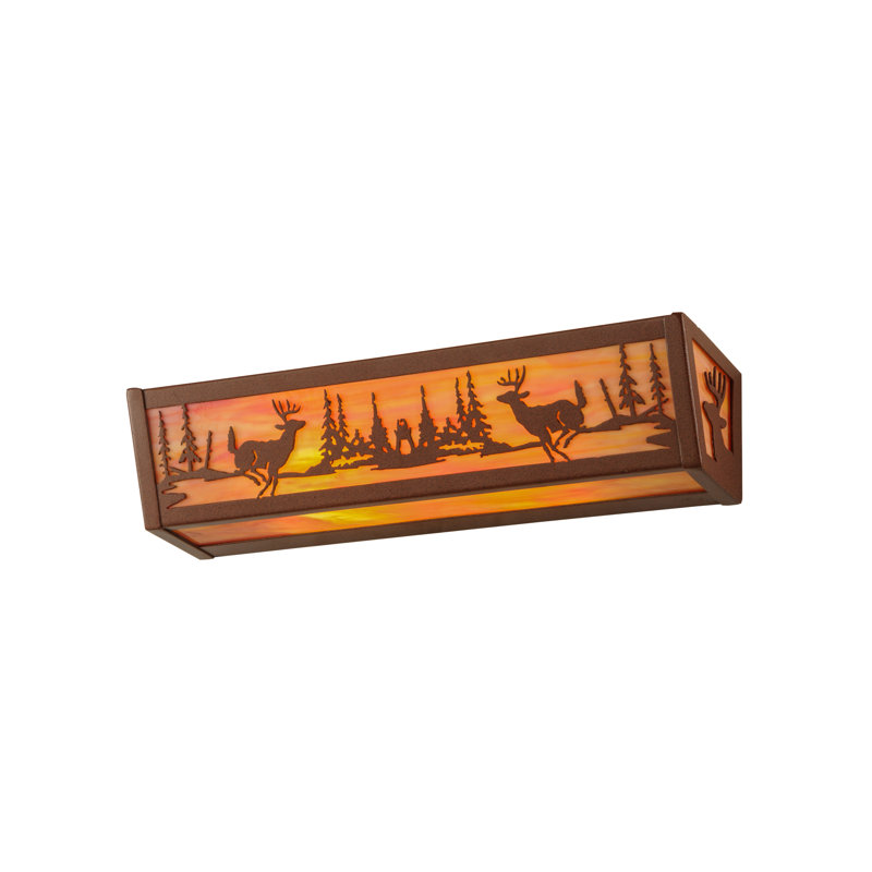 Meyda 20" Energy Star Deer at Lake 2-Light Vanity Bar