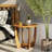 Arch Farmhouse End Table with Storage Shelf, French Country Accent Side Table-1411949555
