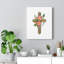 Flower Cross - Wrapped Canvas Print-1742574498