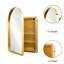 Pharmacie encastrable 24 po x 36 po avec cadre en métal doré mat, miroir et tablettes réglables pour miroir de salle de bain, rangement pour produits de soins capillaires-470077749