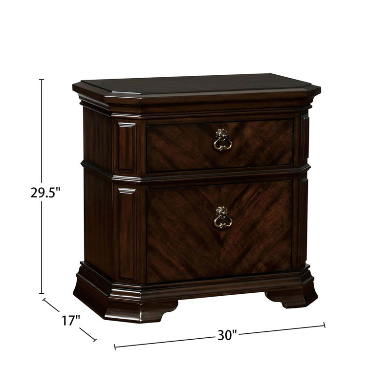 Table de chevet en bois avec chargeur USB