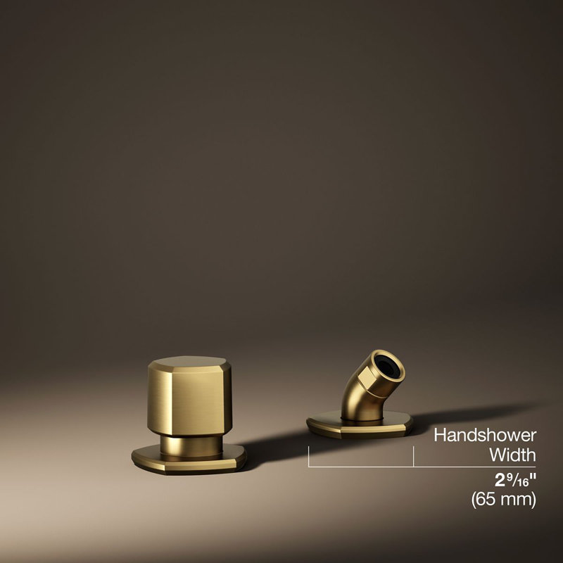 Occasion Deck-Mount Handshower Holder And Two-Way Diverter Valve, Vibrant Brushed Moderne Brass