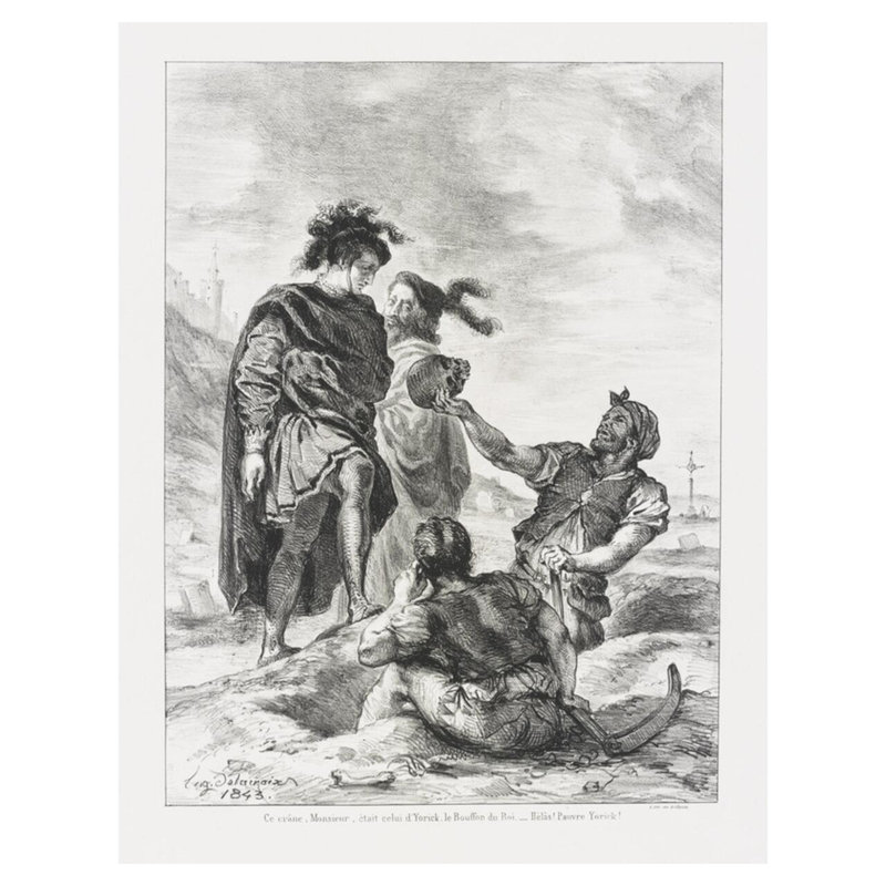 Hamlet et Horatio devant les fossoyeurs, H 40 po x l 32 po
