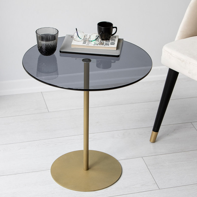 Siyan End Table, Dark Grey, Gold