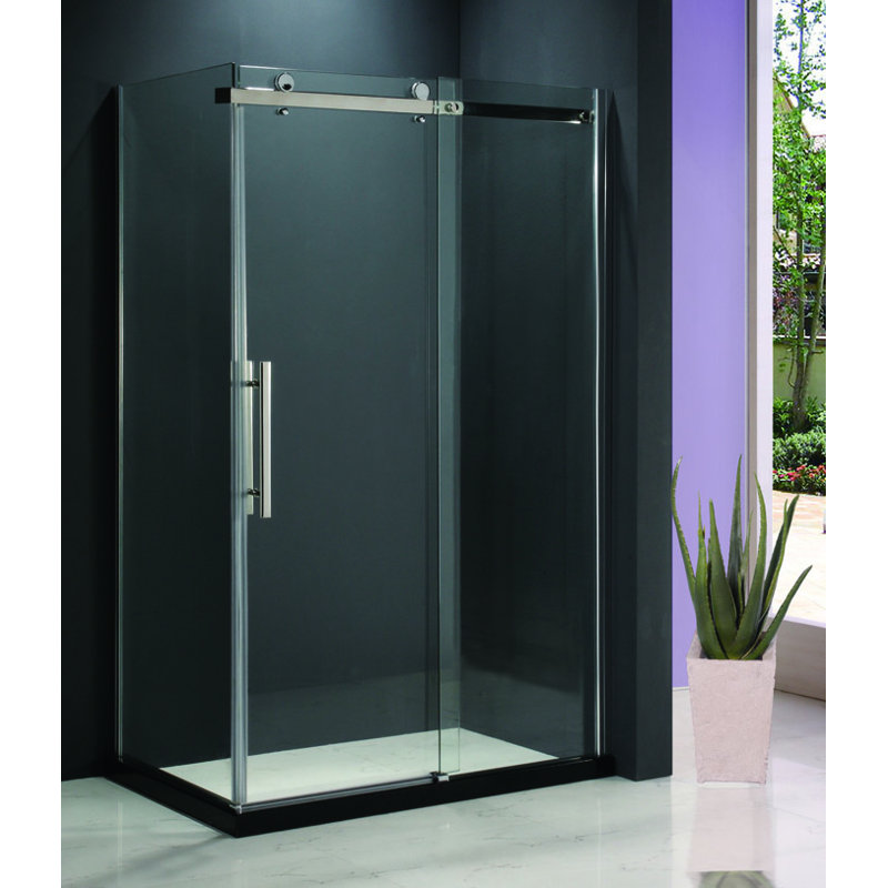 Porte de douche coulissante simple 48" x 78,75" avec panneau de retour hasper