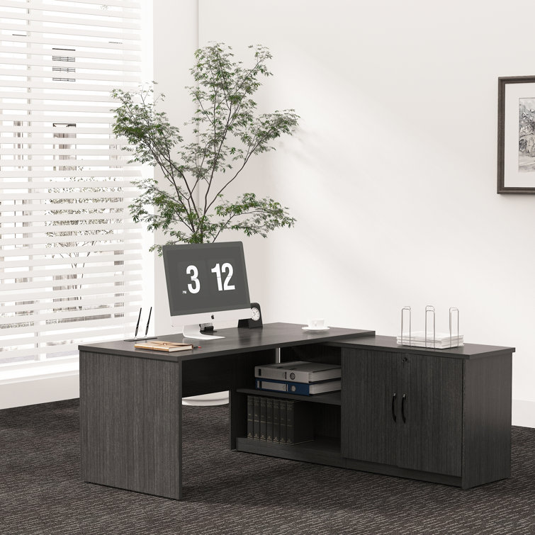 Negin 64.57'' L-shaped Desk with Side Cabinet