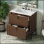 Meuble-lavabo autoportant 30 po avec poignées verticales et lavabo en céramique