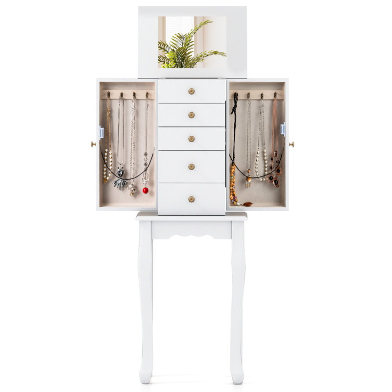 Cheikh 12.5'' Wide Freestanding Jewelry Armoire, White