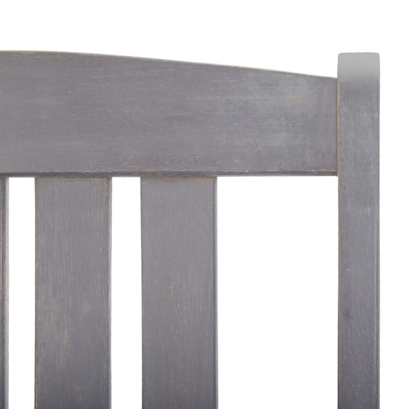 Edythe 4 - Person Acacia Patio Dining Set with Rectangular Table, Grey