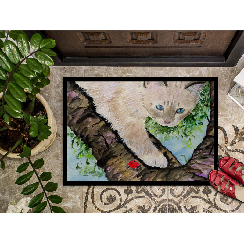 Paillasson d’intérieur antidérapant Statford birman Cat, Rectangle 1 pi 6 po x 2 pi 3 po