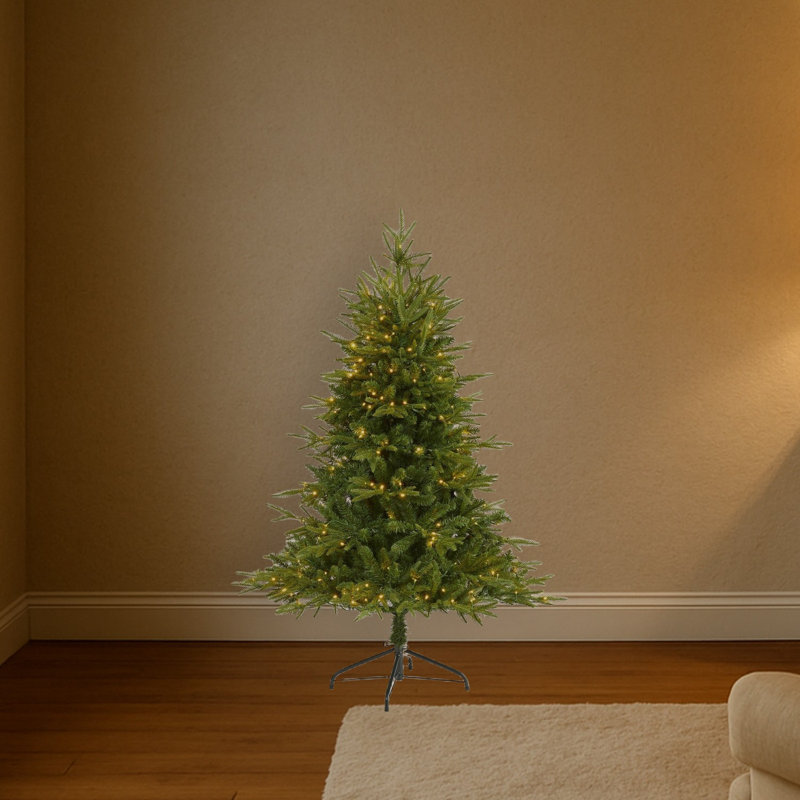 Green Lighted Artificial Christmas Tree, 5' H