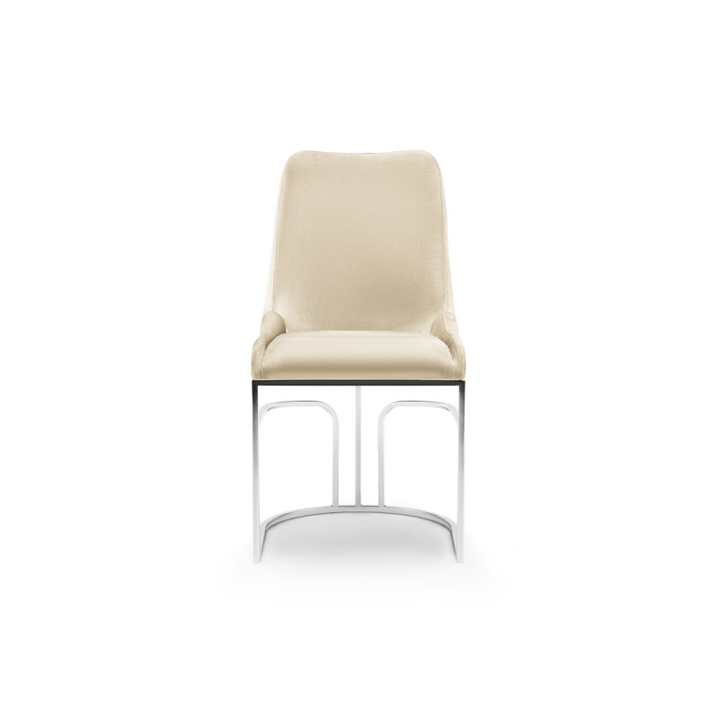 Chaises de salle à manger avec velours beige, structure ergonomique, sièges d'appoint en velours, dossier et structure