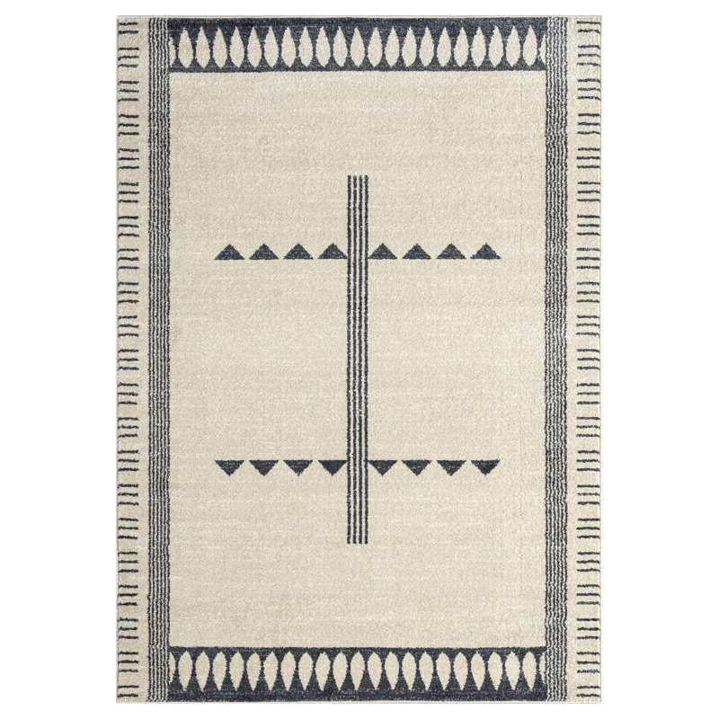 Tapis à motif géométrique crème Galey, Rectangle 7 pi 9 po x 10 pi 2 po