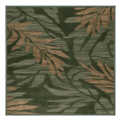Machine Washable Abstract Green Area Rug