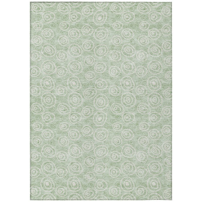 HomeRoots 3' X 5' Ivory Geometric Washable Indoor Outdoor Area Rug