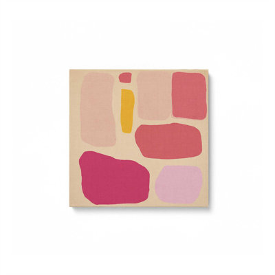 24 "x 24" Rhomatique rythmique v1, reproduction sur toile dans un cadre en érable américain