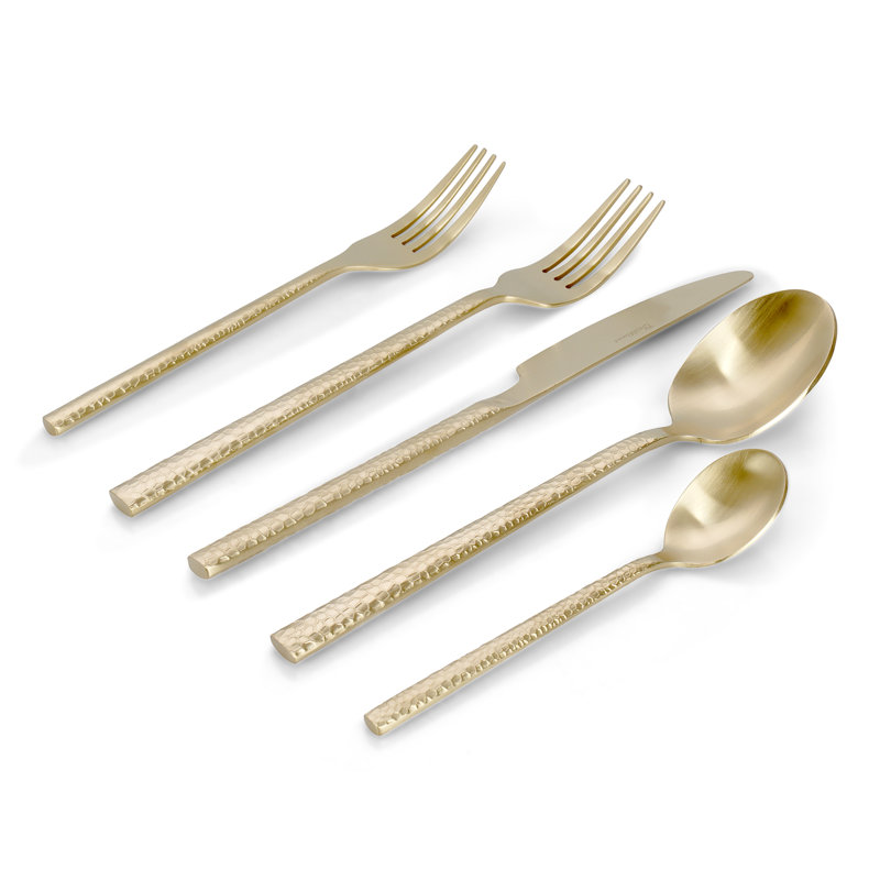 Ensemble de couverts en acier inoxydable Latitude Run® Jhamari - Service pour 4, Champagne