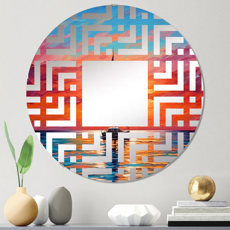 Voilier abstrait Horizon II - Maze, 23,6 po x 23,6 po