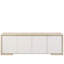 Modern Aurora 96" Wide Light Oak Carved Concrete Credenza