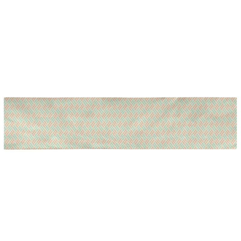 Chemin de table losanges à rayures Avicia, 91,5 po x 17,5 po, Sarcelle / orange, Coton