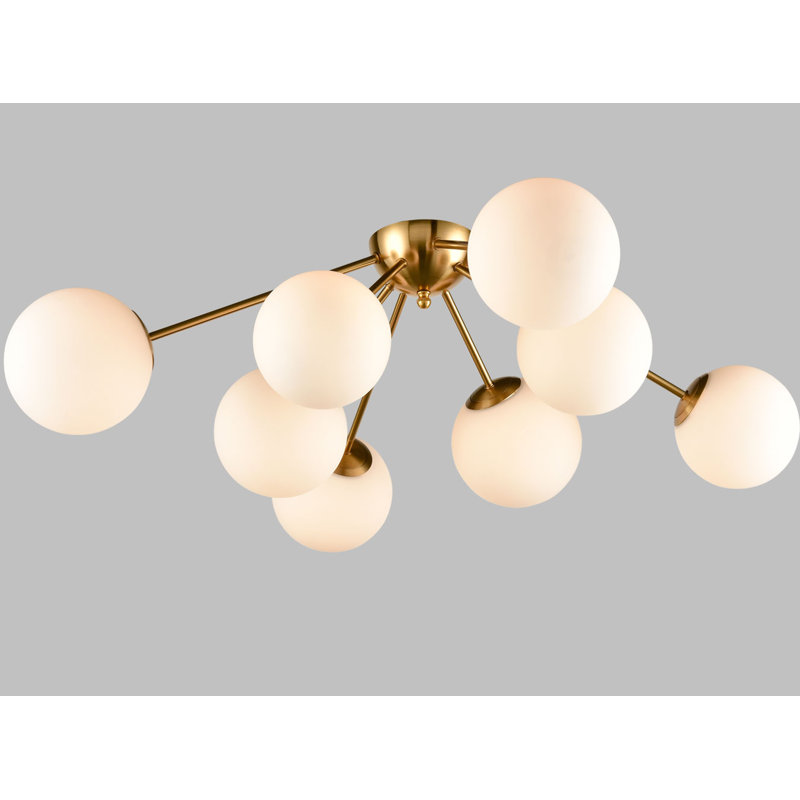 Plafonnier semi-encastré 8 lumières 35,4 po Heineman