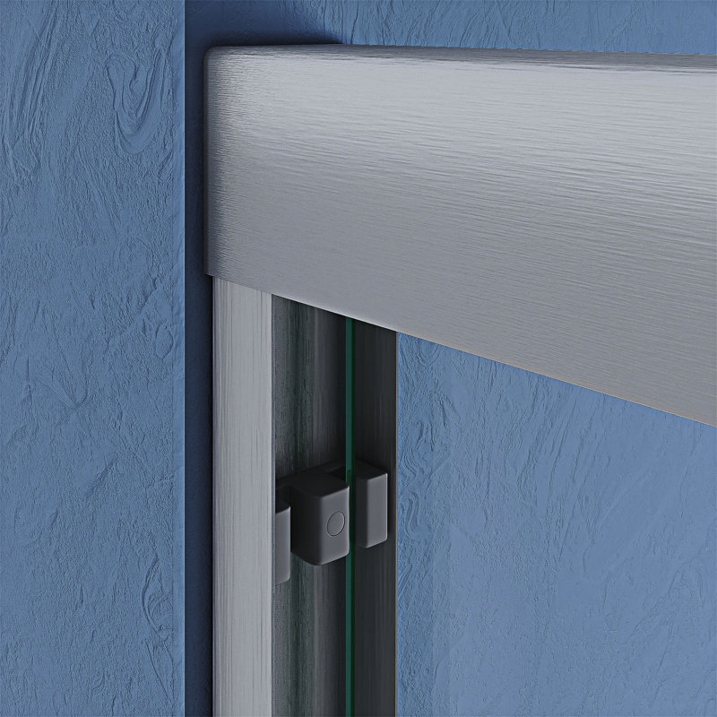 Porte de douche coulissante semi-sans cadre, Nickel brossé