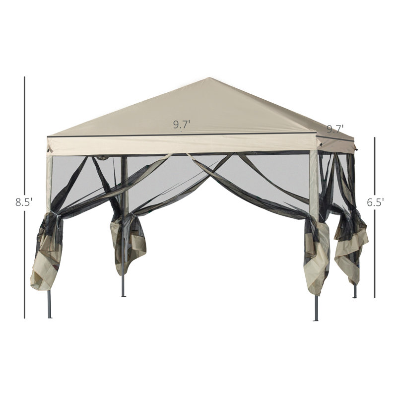 Godwin 120'' W x 120'' D Steel Pop-Up Canopy, Cream White