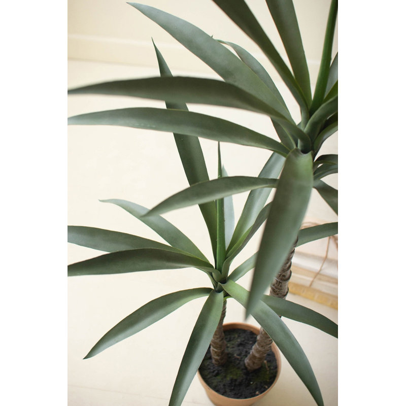  Artificial Heneken Plant in Faux Terracotta Pot for Home Decor – Tall Faux Potted Plant, 45"