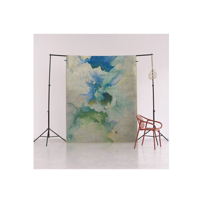 Green Themed Abstract Patterned Creative Modern Decorative Rug