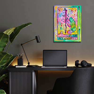 Art mural en verre épique «Tarot - Ace Of Wands» par Dean Russo