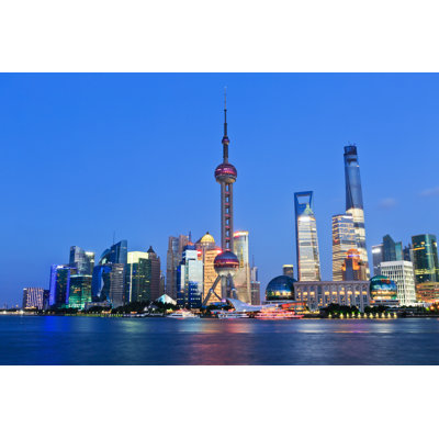 Shanghai Cityscape by Zhaojiankang - Wrapped Canvas Print