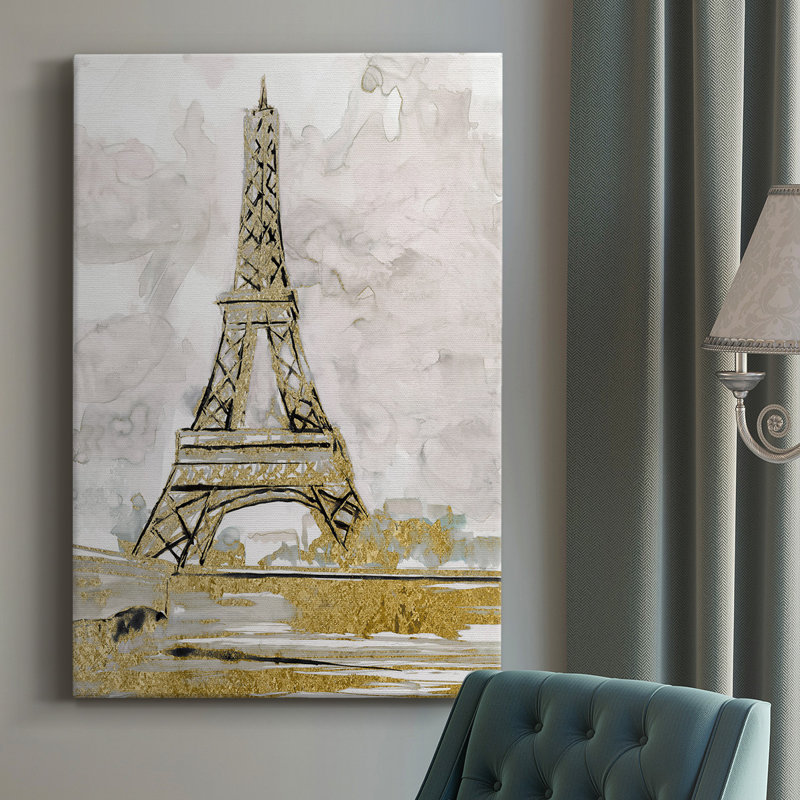 Tour Eiffel Eiffel - peinture sur toile tendue, L 12 po x H 18 po