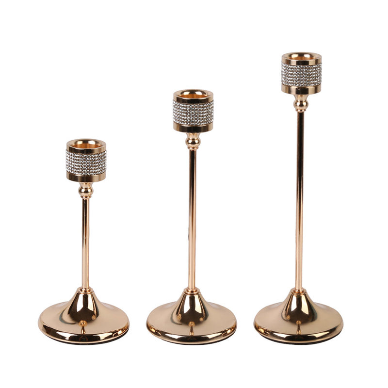3 Piece Metal Tabletop Candlestick Set