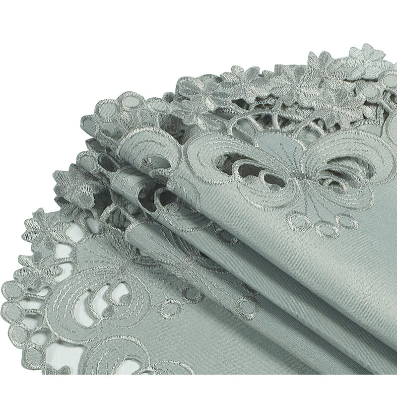 Ensemble de napperons élégants en lin gris de la collection Creola pour la décoration de table de salle à manger et le style de Noël