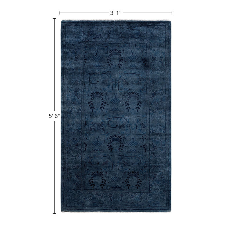 Overdyed One-of-a-Kind 3' 1" X 5' 6" Hand Knotted Area Rug