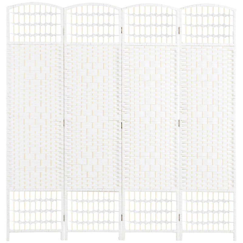 Alexin 160cm W x 170cm H 4 - Panel Solid Wood Folding Room Divider