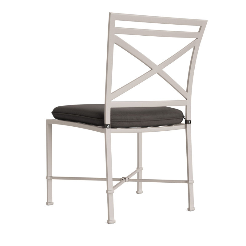 Venetian Outdoor Dining Side Chair, Fusion Charcoal, Brown, Dove Smooth