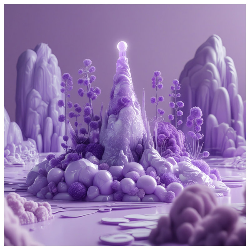 Surreal Purple Landscape Comforter, Twin