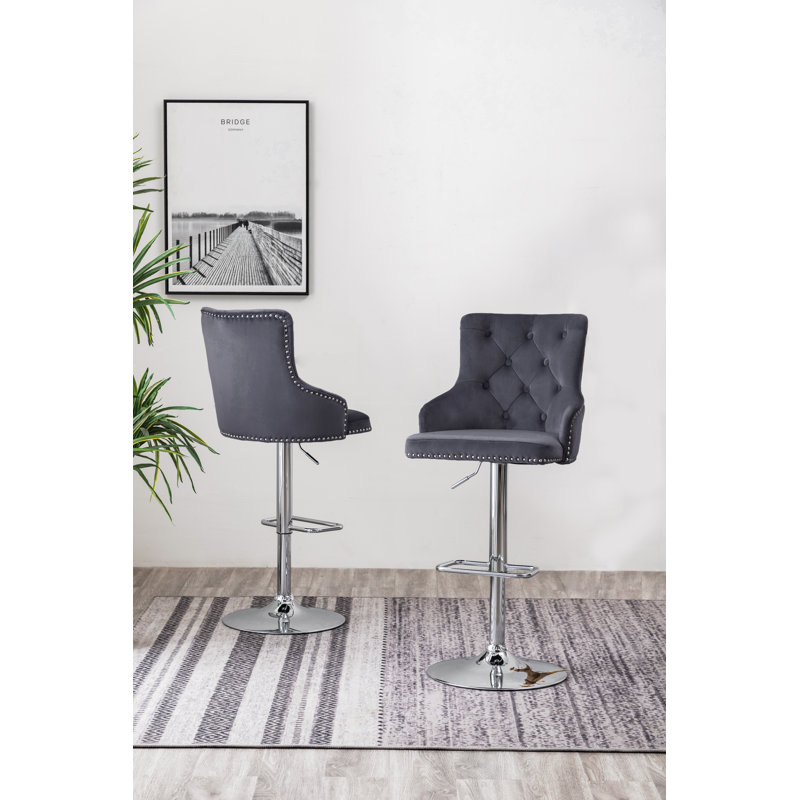 Tabouret à hauteur réglable Majoru, Gris foncé