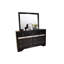 Ensemble de chambre à coucher avec rangement 4 pièces de style traditionnel en bois noir