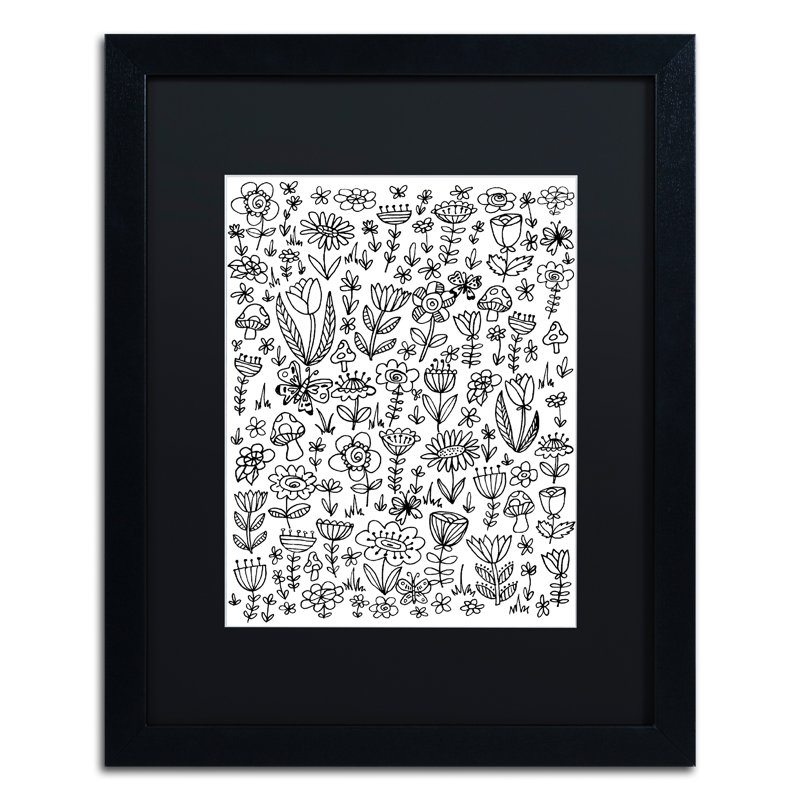 Arzel «Small Flowers», impression encadrée, H 20 po x l 16 po x P 0,5 po, Noir