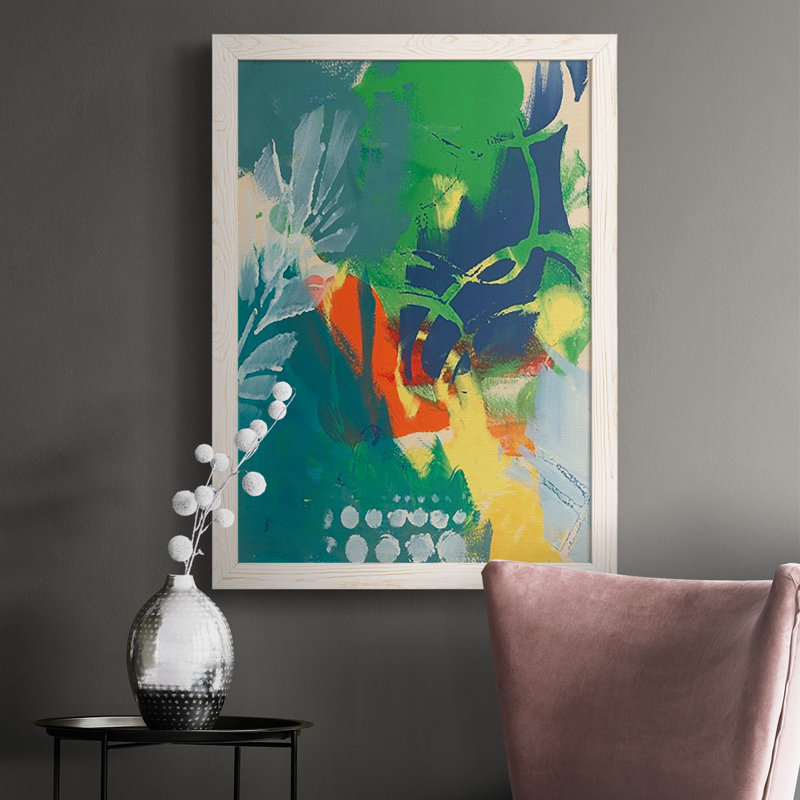 Impression sur toile, "Tropical graphiques II", Blanc, H 37,5 po x l 27,5 po x P 1 po