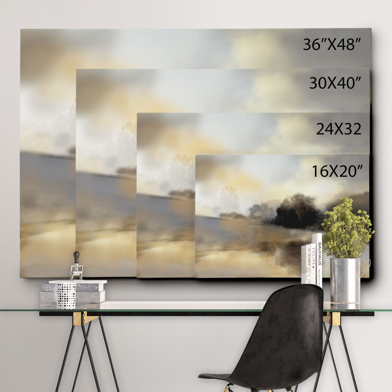 « Misty Pond » par Nan, reproduction d'art sur toile tendue, H 36 po x l 48 po x P 1,5 po