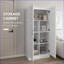 Armoire de rangement moderne de 71 po avec portes à fermeture douce et tablettes réglables Cabinets, blanc | Blanc cassé | Panneau de particules
