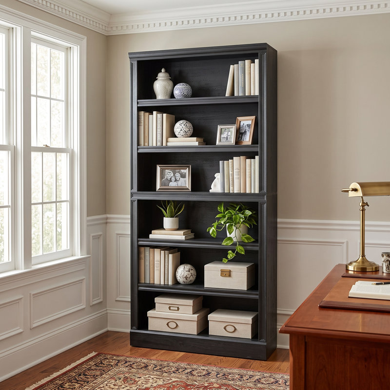Bibliothèque de 75,2 po de hauteur, bibliothèque à 6 niveaux avec tablettes réglables, bibliothèque de rangement autoportante, bibliothèque ouverte en bois pour le salon, le bureau à domicile et la chambre à coucher