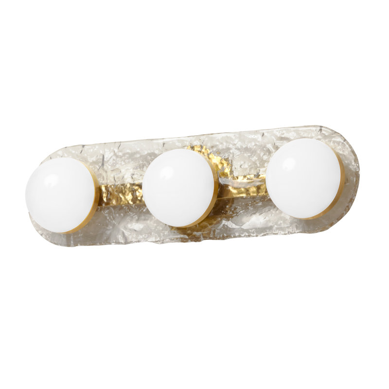 Coiffeuse Viviann - 3 lumières - Verre transparent, Laiton vieilli