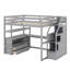Lit mezzanine avec bureau et tablettes, tiroirs, escalier de rangement-497140821-497140778