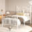 Anterrio Metal Open-Frame Bed with Butterfly Pattern Design Headboard and Footboard-2135558778-2135558436