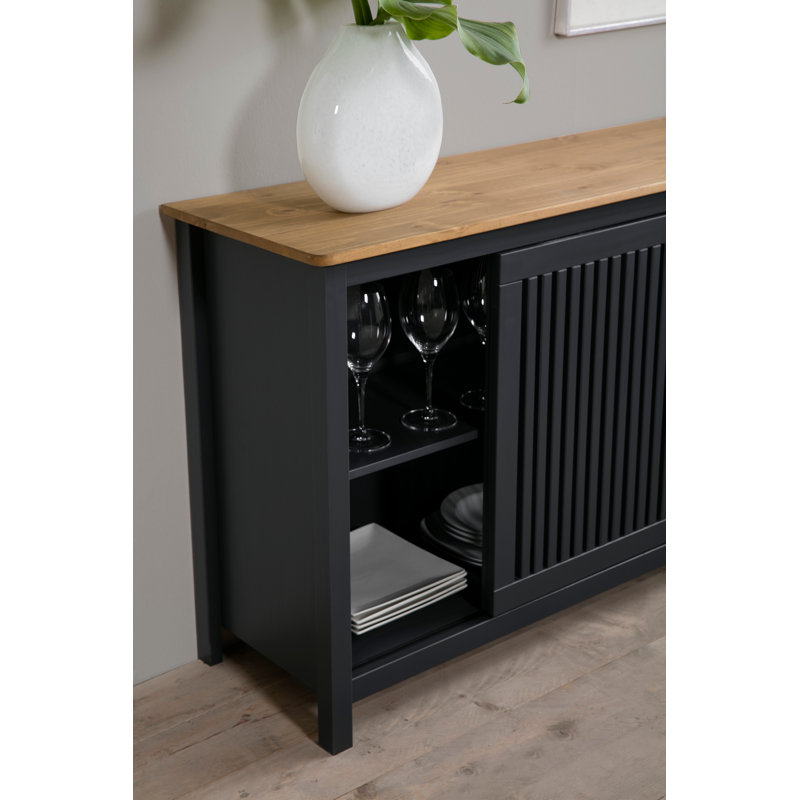 Bade 150cm Solid Wood Sideboard, Grey