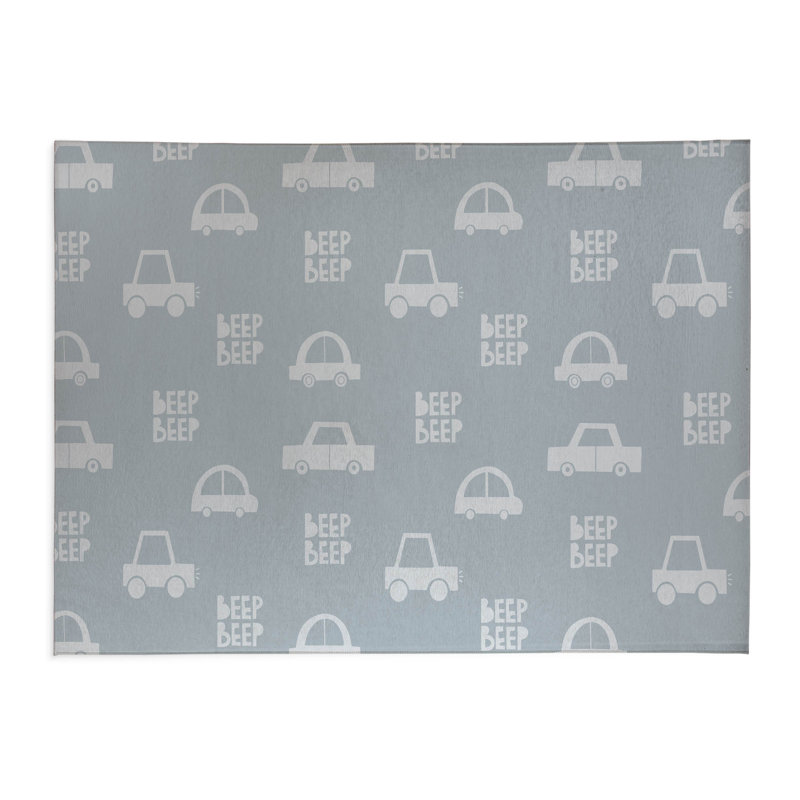 Beep Kids Play Mat, Slate Blue/Ivory, Rectangle 2' x 3'